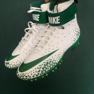 Nike Force Savage Shark White Pine Green Cleats